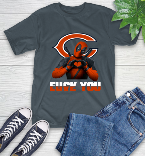 NHL Chicago Bears Deadpool Love You Fuck You Football Sports T-Shirt 10