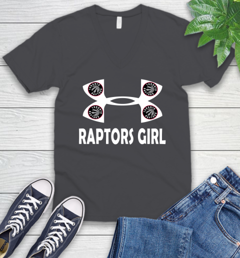 NBA Toronto Raptors Girl Under Armour Basketball Sports V-Neck T-Shirt 4