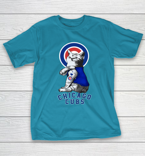 MLB Baseball My Cat Loves Chicago Cubs T-Shirt 7