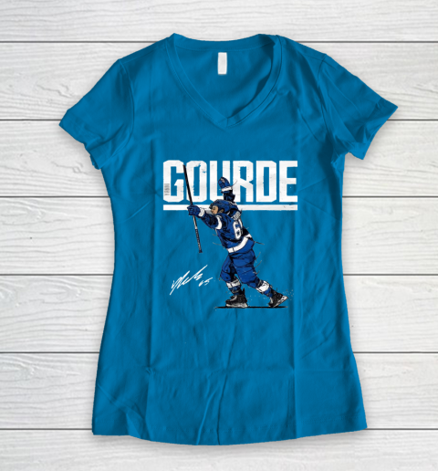 Yanni Gourde For Tampa Bay Lightning Fans Women's V-Neck T-Shirt 5