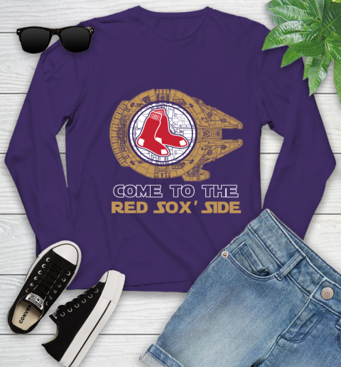 MLB Come To The Boston Red Sox Side Star Wars Baseball Sports Youth Long Sleeve 4