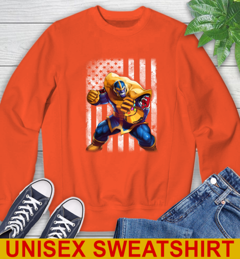 NHL Hockey New Jersey Devils Thanos Marvel American Flag Shirt Sweatshirt 3