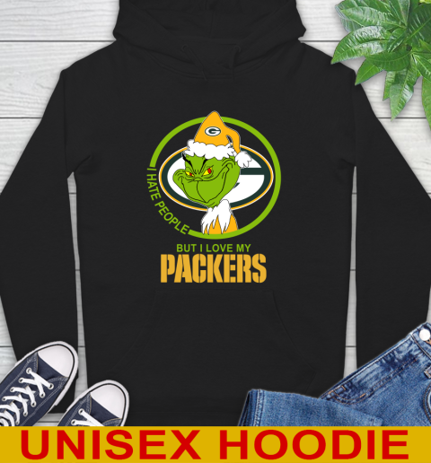 Green Bay Packers NFL Christmas Grinch I Hate People But I Love My Favorite Football Team Hoodie 2