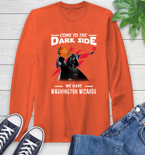NBA Come To The Dark Side We Have Washington Wizards Star Wars Darth Vader Basketball Long Sleeve T-Shirt 4
