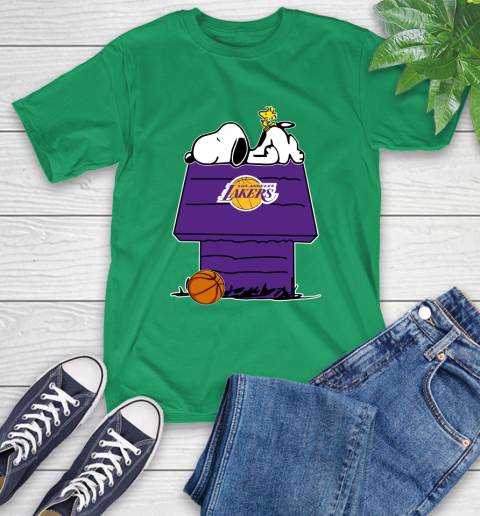Los Angeles Lakers NBA Basketball Snoopy Woodstock The Peanuts Movie T-Shirt 7