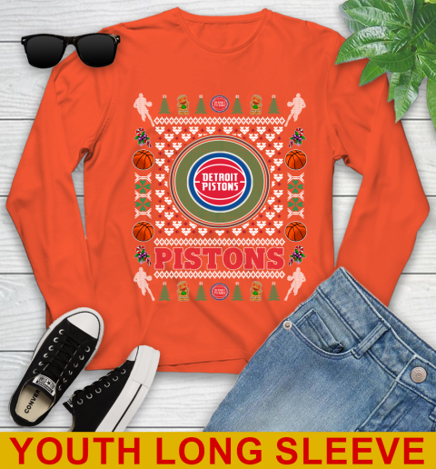 Detroit Pistons Merry Christmas NBA Basketball Loyal Fan Youth Long Sleeve 3