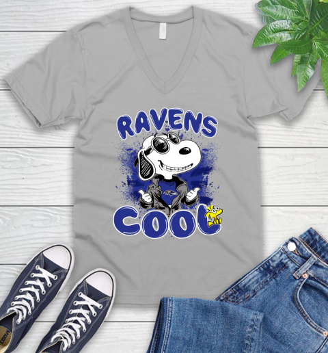 NFL Football Baltimore Ravens Cool Snoopy Shirt V-Neck T-Shirt 3