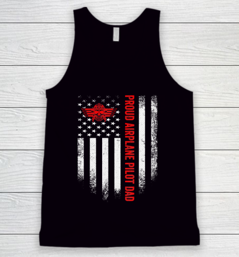 Father gift shirt Mens Vintage USA American Flag Proud Airplane Pilot Dad Funny T Shirt Tank Top