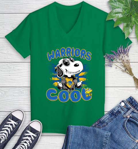 NBA Basketball Golden State Warriors Cool Snoopy Shirt Women's V-Neck T-Shirt 4