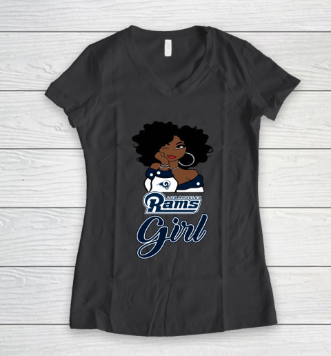 Los Angeles Rams Girl NFL Women's V-Neck T-Shirt 8