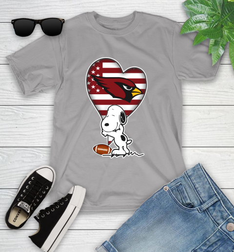 Arizona Cardinals NFL Football The Peanuts Movie Adorable Snoopy Youth T-Shirt 4