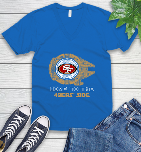 NFL Come To The San Francisco 49ers Star Wars Football Sports V-Neck T-Shirt 5