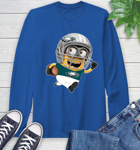NFL Philadelphia Eagles Minions Disney Football Sports Long Sleeve T-Shirt 9