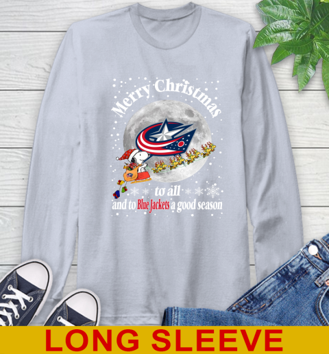 Columbus Blue Jackets Merry Christmas To All And To Blue Jackets A Good Season NHL Hockey Sports Long Sleeve T-Shirt 6