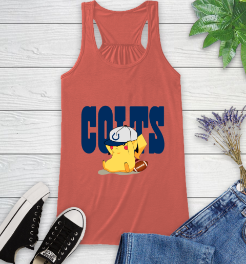 NFL Pikachu Football Sports Indianapolis Colts Racerback Tank 4