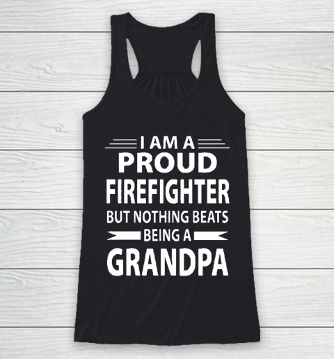 Grandpa Funny Gift Apparel  Firefighter Grandpa Racerback Tank