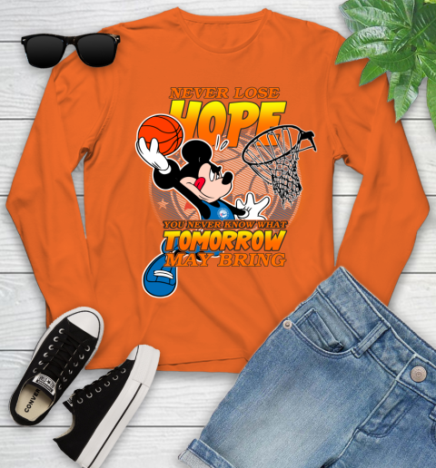 Philadelphia 76ers NBA Basketball Mickey Disney Never Lose Hope Youth Long Sleeve 3