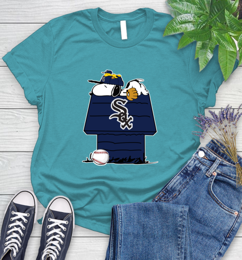 MLB Chicago White Sox Snoopy Woodstock The Peanuts Movie Baseball T Shirt Women's T-Shirt 12