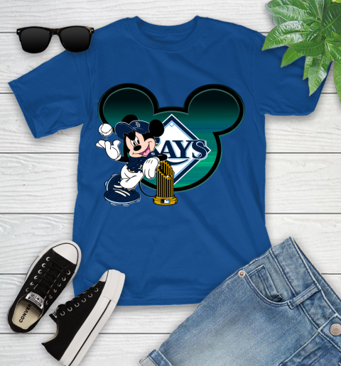 MLB Tampa Bay Rays The Commissioner's Trophy Mickey Mouse Disney Youth T-Shirt 9