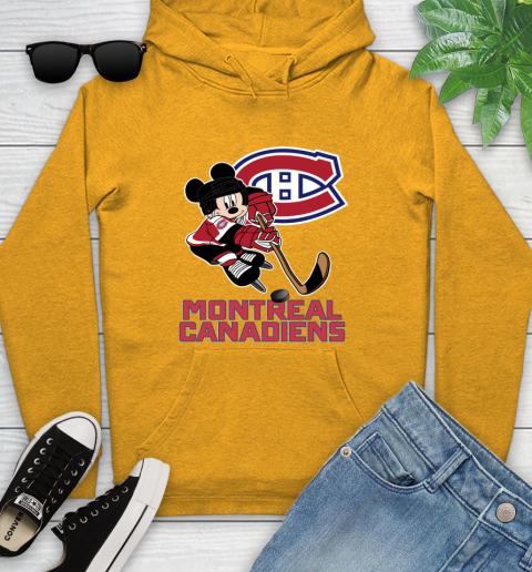 NHL Montreal Canadiens Mickey Mouse Disney Hockey T Shirt Youth Hoodie 3
