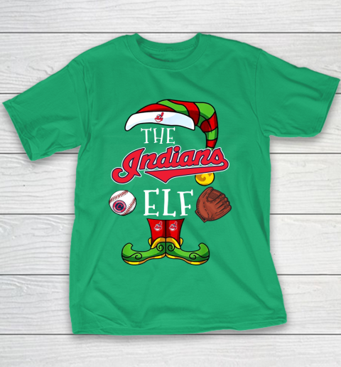 Cleveland Indians Christmas ELF Funny MLB Youth T-Shirt 3