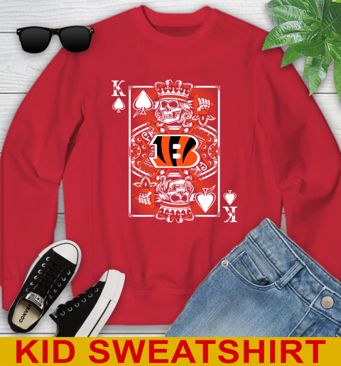 Cincinnati Bengals NFL Football The King Of Spades Death Cards Shirt Youth Sweatshirt 7
