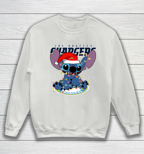 Los Angeles Chargers NFL Football noel stitch Christmas Sweatshirt 3