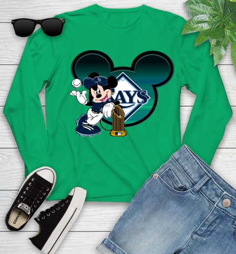 MLB Tampa Bay Rays The Commissioner's Trophy Mickey Mouse Disney Youth Long Sleeve 6