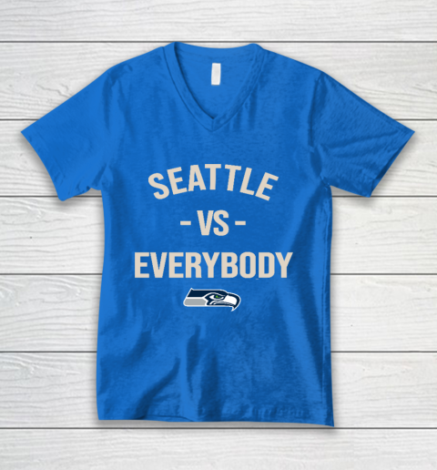 Seattle Seahawks Vs Everybody V-Neck T-Shirt 5