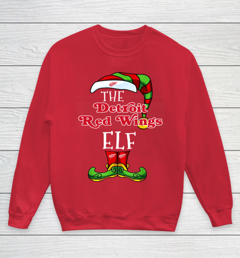 Detroit Red Wings Christmas ELF Funny NHL Youth Sweatshirt 7
