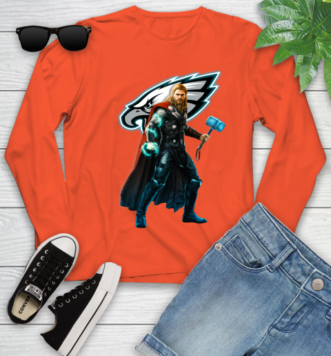 NFL Thor Avengers Endgame Football Philadelphia Eagles Youth Long Sleeve 4