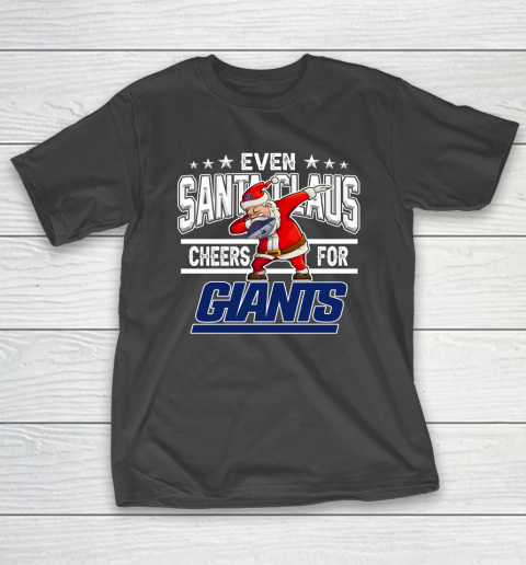 New York Giants Even Santa Claus Cheers For Christmas NFL T-Shirt