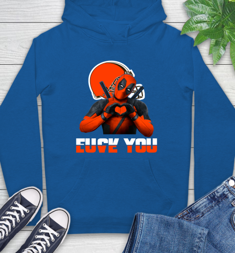 NHL Cleveland Browns Deadpool Love You Fuck You Football Sports Hoodie 9