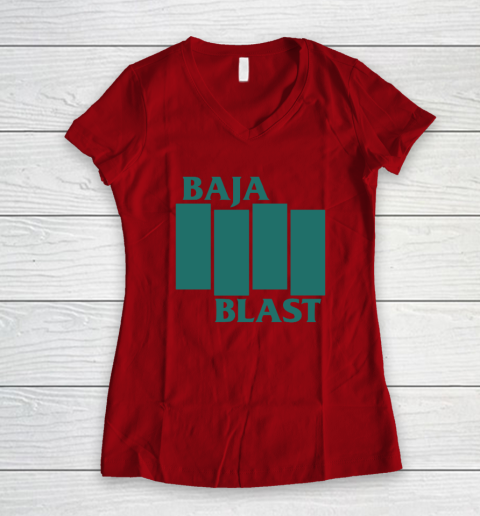 Baja Blast Black Flag Women's V-Neck T-Shirt 5