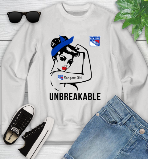 NHL New York Rangers Girl Unbreakable Hockey Sports Youth Sweatshirt