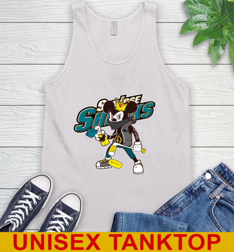 San Jose Sharks NHL Hockey Mickey Peace Sign Sports Tank Top