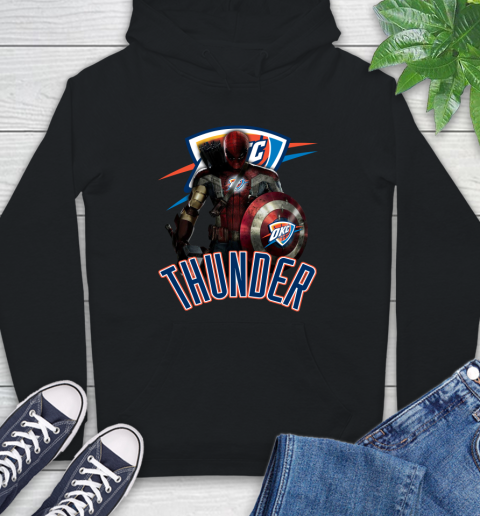 Oklahoma City Thunder NBA Basketball Captain America Thor Spider Man Hawkeye Avengers Hoodie 2