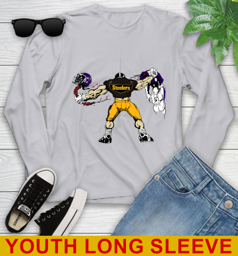 Pittsburgh Steelers NFL Football Fight For Victory Youth Long Sleeve 6
