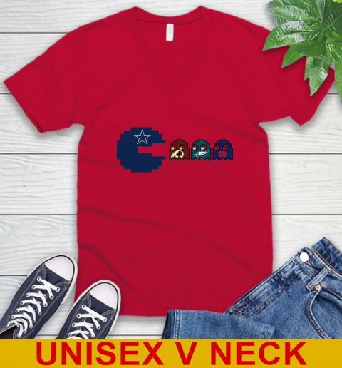 Dallas Cowboy NFL Football Pac Man Champion V-Neck T-Shirt 7