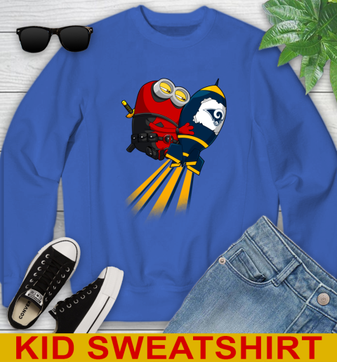 NFL Football Los Angeles Rams Deadpool Minion Marvel Shirt Youth Sweatshirt 6