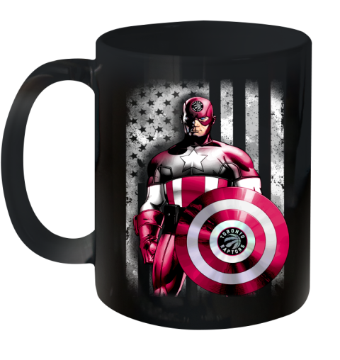 Toronto Raptors NBA Basketball Captain America Marvel Avengers American Flag Shirt Ceramic Mug 11oz