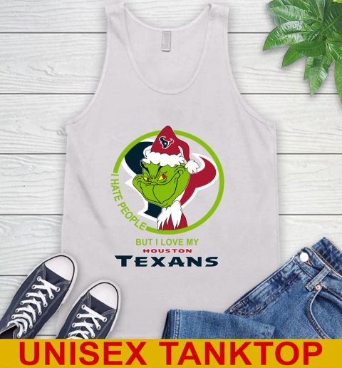 Houston Texans NFL Christmas Grinch I Hate People But I Love My Favorite Football Team Tank Top