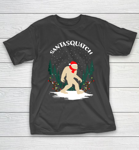 Santasquatch Sasquatch Funny Bigfoot Christmas Santa Hat And T-Shirt