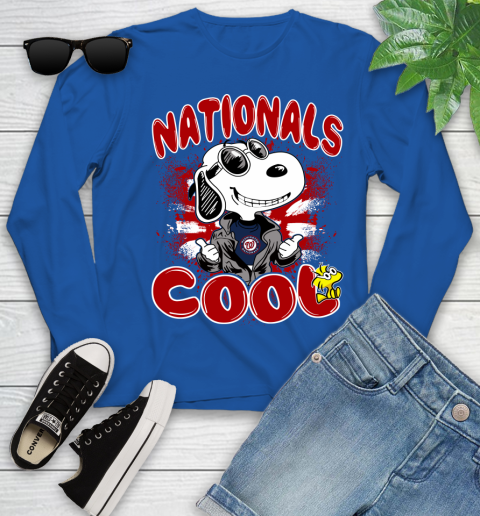 MLB Baseball Washington Nationals Cool Snoopy Shirt Youth Long Sleeve 9