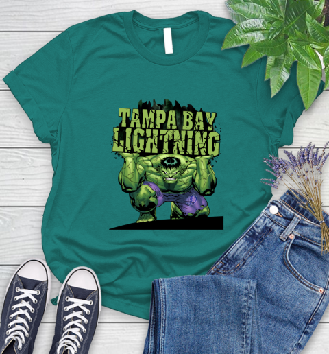 Tampa Bay Lightning NHL Hockey Incredible Hulk Marvel Avengers Sports Women's T-Shirt 12
