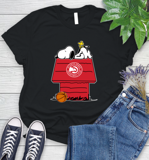 Atlanta Hawks NBA Basketball Snoopy Woodstock The Peanuts Movie Women's T-Shirt 2