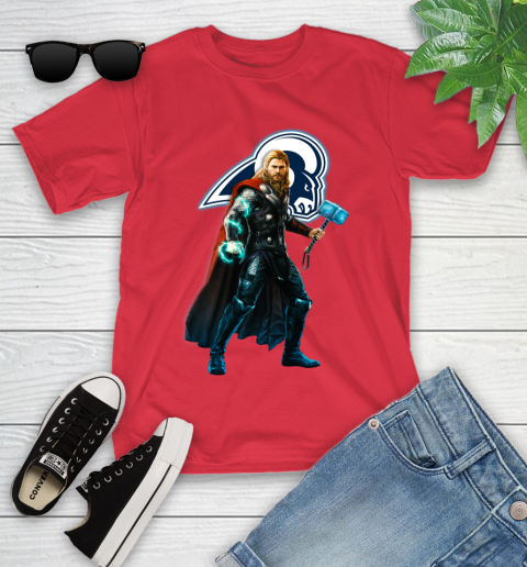 NFL Thor Avengers Endgame Football Los Angeles Rams Youth T-Shirt 10