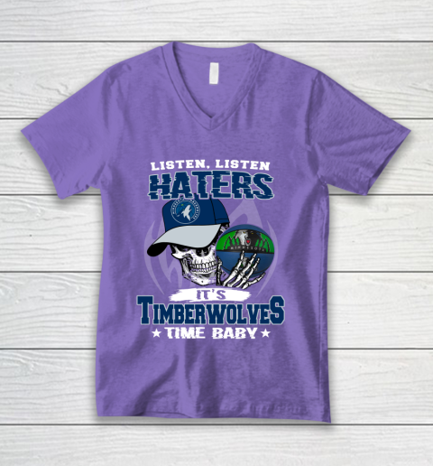 Listen Haters It is TIMBERWOLYES Time Baby NBA V-Neck T-Shirt 8