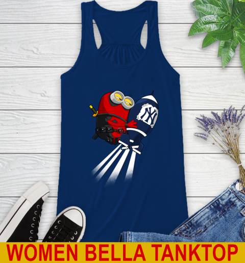 MLB Baseball New York Yankees Deadpool Minion Marvel Shirt Racerback Tank 7