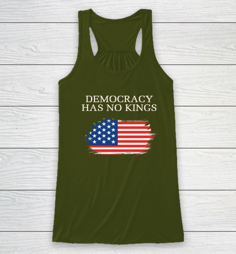 Democracy Has No Kings Anti Trump Racerback Tank 2